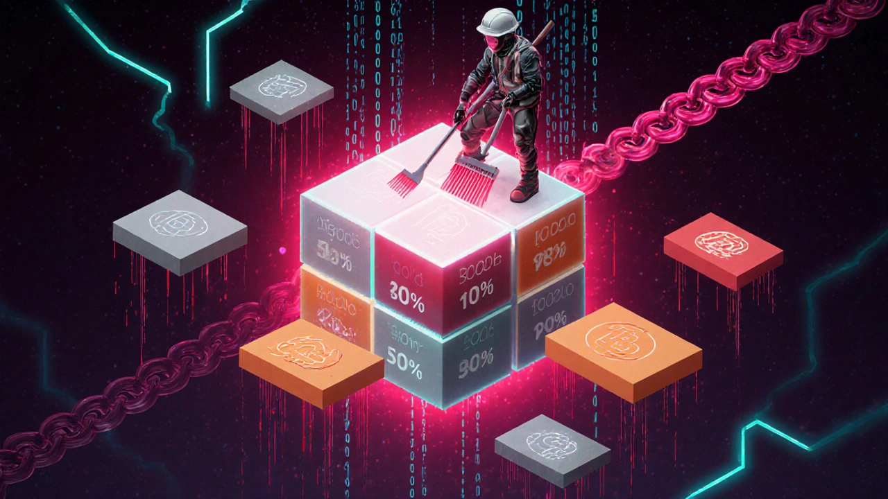Miner memilih transaksi dengan fee tinggi dan menyusun blok baru.