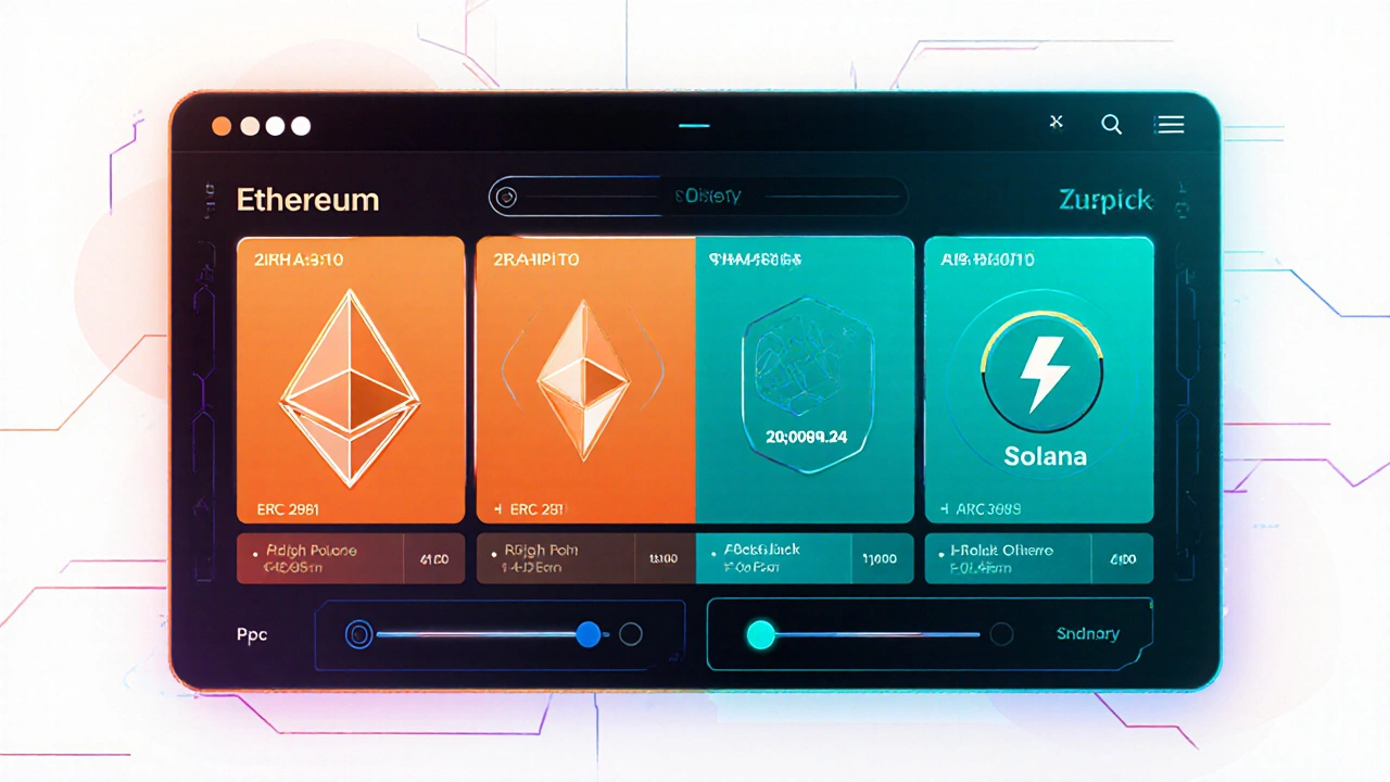 Perbandingan visual antara mekanisme royalti Ethereum dan Solana
